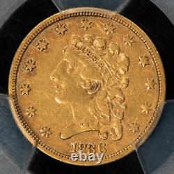 1836 G$2.50 Liberty Head Gold Quarter Eagle Block 8 PCGS VF 35 SKU-G5143 1836 G$2.50 Liberty Head Gold Quarter Eagle Block 8 PCGS VF 35 SKU-G5143