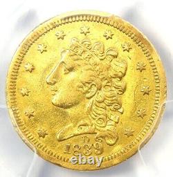 1839-D Classic Gold Quarter Eagle $2.50 PCGS XF Details Rare Dahlonega Coin