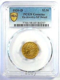 1839-D Classic Gold Quarter Eagle $2.50 PCGS XF Details Rare Dahlonega Coin