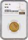 1843 $5 Liberty Head Half Eagle Gold Ngc Vf35 Very Fine Coin