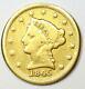 1845-d Liberty Gold Quarter Eagle $2.50 Fine Details (damage) Dahlonega Coin