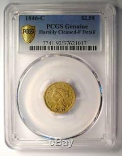 1846-C Liberty Gold Quarter Eagle $2.50 PCGS Fine Details Charlotte Coin