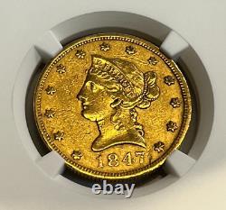 1847 P $10 Liberty Head Gold Coin NGC XF45 EF45, Extremely Fine #2 6909306-008