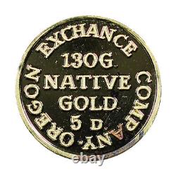 (1849) EOMA $5 Oregon Beaver 7.8 gram. 999 Fine Native Gold Restrike #128/6000