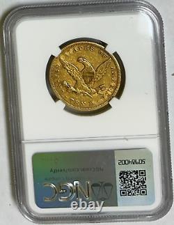 1850 P $10 Large Date Liberty Head Gold Coin NGC XF45 / EF45, Extremely Fine