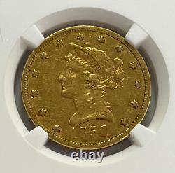 1850 P $10 Large Date Liberty Head Gold Coin NGC XF45 / EF45, Extremely Fine