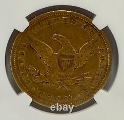 1850 P $10 Large Date Liberty Head Gold Coin NGC XF45 / EF45, Extremely Fine