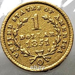 1851-O Type I $1 Gold Coin Pre-1933 in Very Fine+ to Extremely Fine Condition