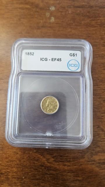 1852 Icg Ms62 Gold Dollar G$1