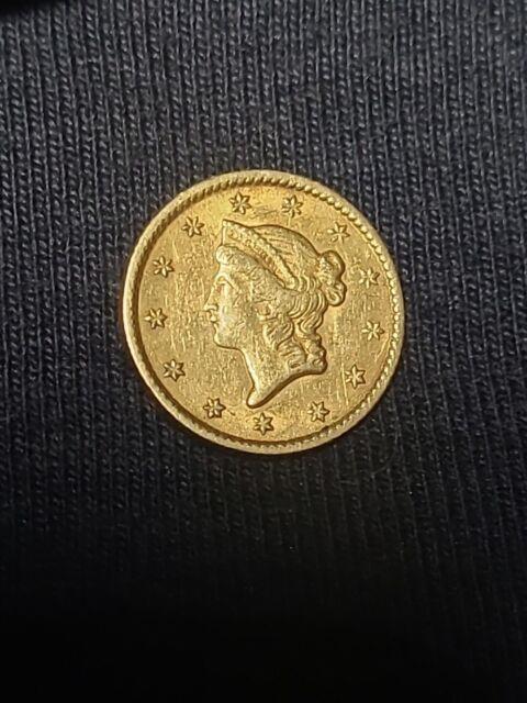 1853 $1 Gold Dollar Coin Liberty Head Unc