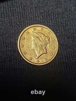 1853 $1 Gold Dollar Coin Liberty Head UNC