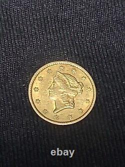 1853 $1 Gold Dollar Coin Liberty Head UNC