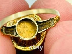 1853 $1 US Gold One Dollar Liberty Head Coin Ring