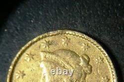 1853 one $1 Liberty Head gold coin. Fair-Good to Fine condition