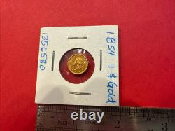 1854 $1 GOLD Dollar Type 1 Liberty Head Pre Civil War US COLLECTIBLE #036