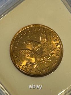 1854 Liberty Gold Eagle $10 Coin Certified NGC AU58 Scarce in Grade 51,000 Mntg