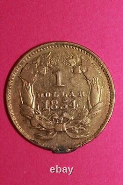 1854 T2 $1 Gold Coin Liberty Head Solder. 900 Fine Rare Early Type Key Date 31