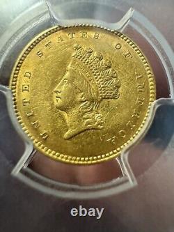 1854 Type 2 Indian Princess $1 Gold Coin PCGS AU DETAILS Beautiful Coin