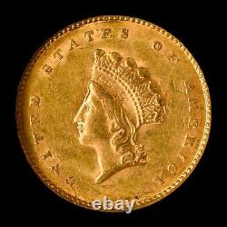 1855 $1 Gold Piece? Ngc Au-58? Type 2 T2 Coin Choice Indian Head 004? Trusted