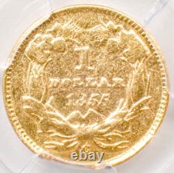 1855-C Indian Gold Dollar G$1 Certified PCGS Fine Detail Rare Charlotte Coin 1855-C Indian Gold Dollar G$1 Certified PCGS Fine Detail Rare Charlotte Coin