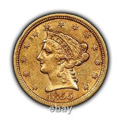 1855 G$2.50 Liberty Head Gold Quarter Eagle Early US Coin XF/AU SKU-G4355