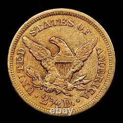 1855 G$2.50 Liberty Head Gold Quarter Eagle Early US Coin XF/AU SKU-G4355