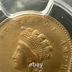 1855 US $1 Gold Coin TYPE 2 PRINCESS PCGS AU 53 Very Original Nice Color 1855 US $1 Gold Coin TYPE 2 PRINCESS PCGS AU 53 Very Original Nice Color