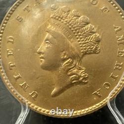 1855 US $1 Gold Coin TYPE 2 PRINCESS PCGS AU 53 Very Original Nice Color 1855 US $1 Gold Coin TYPE 2 PRINCESS PCGS AU 53 Very Original Nice Color