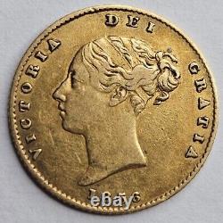 1856 Great Britain UK Half 1/2 Sovereign Gold Coin Young Victoria Very Fine VF