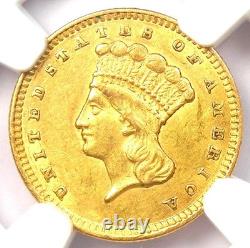 1856 Indian Gold Dollar G$1 Certified NGC AU58 Rare Coin