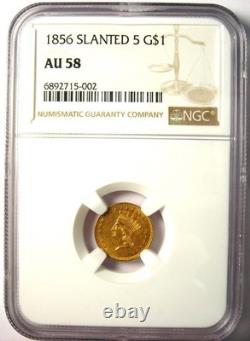 1856 Indian Gold Dollar G$1 Certified NGC AU58 Rare Coin
