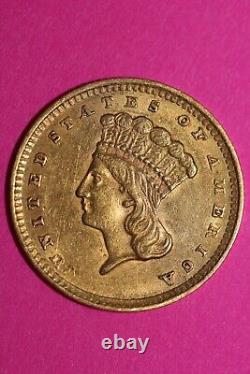 1856 P $1 Gold Coin Liberty Head Scarce Semi Key Date Early Coin. 900 Fine 16