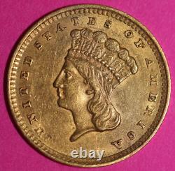 1856 P $1 Gold Coin Liberty Head Scarce Semi Key Date Early Coin. 900 Fine 16