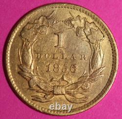 1856 P $1 Gold Coin Liberty Head Scarce Semi Key Date Early Coin. 900 Fine 16