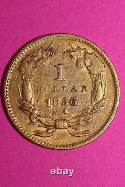 1856 P $1 Gold Coin Liberty Head Scarce Semi Key Date Early Coin. 900 Fine 18