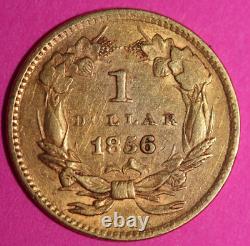 1856 P $1 Gold Coin Liberty Head Scarce Semi Key Date Early Coin. 900 Fine 18