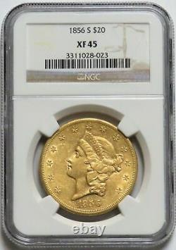 1856 S Gold $20 Liberty Double Eagle Coin Ngc Extra Fine 45 Xf 45
