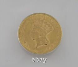 1856 Slanted 5 $1 Indian Princess Head Gold Dollar Coin Graded By ANACS AU 58