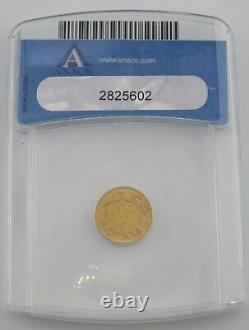 1856 Slanted 5 $1 Indian Princess Head Gold Dollar Coin Graded By ANACS AU 58