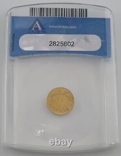 1856 Slanted 5 $1 Indian Princess Head Gold Dollar Coin Graded By ANACS AU 58