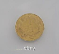 1856 Slanted 5 $1 Indian Princess Head Gold Dollar Coin Graded By ANACS AU 58