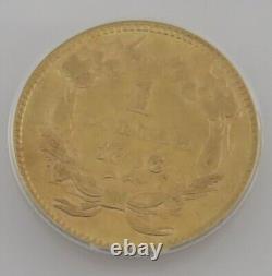 1856 Slanted 5 $1 Indian Princess Head Gold Dollar Coin Graded By ANACS AU 58