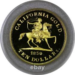 1857/0 $10 49er Horseman. 906 Fine Gold from S. S. Central America PCGS Coin