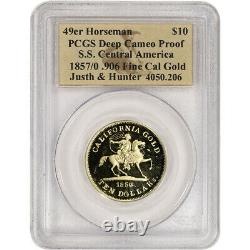 1857/0 Gold $10 49er Horseman Restrike. 906 Fine Gold from S. S. Central America