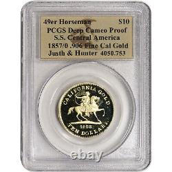1857/0 Gold $10 49er Horseman Restrike. 906 Fine Gold from S. S. Central America
