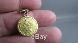 1857 Gold Coin Victorian AIE MEMENTO MORI Rose Gold Bookchain POCKET WATCH 42.5g