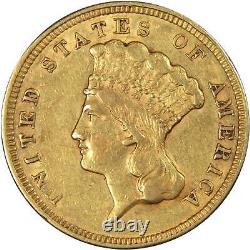 1857 Indian Princess Head XF EF Extremely Fine 90% Gold $3 US Coin Collectible