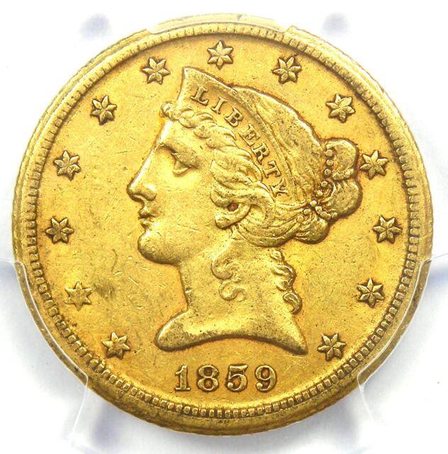 1859-d Liberty Gold Half Eagle $5 Pcgs Xf45 (ef45) Rare Dahlonega Gold Coin