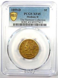 1859-D Liberty Gold Half Eagle $5 PCGS XF45 (EF45) Rare Dahlonega Gold Coin