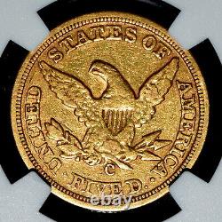 1860-c $5 Gold Liberty? Ngc Xf-40? Extra Fine Rare Coin Charlotte? Trusted